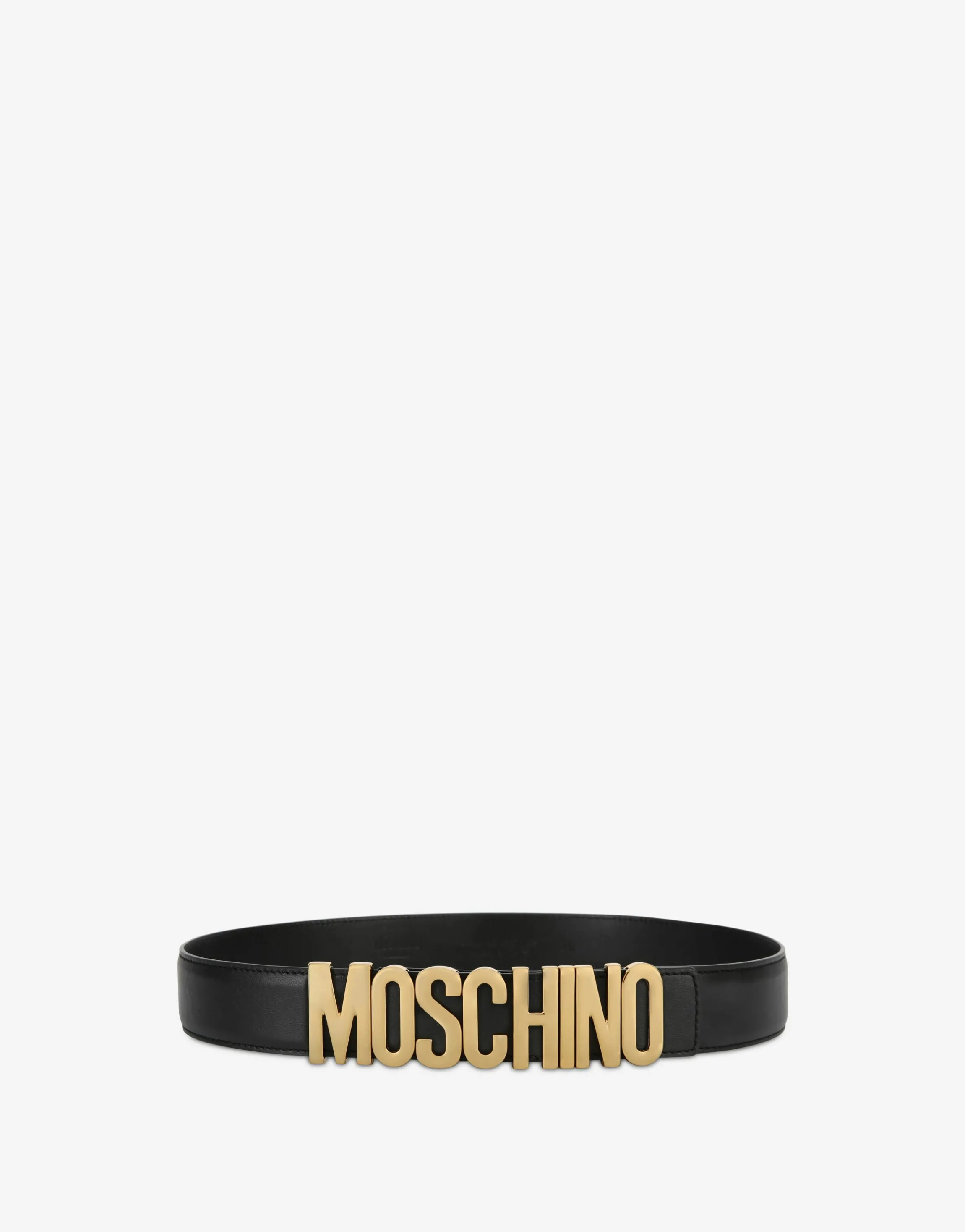 Belt in leather with logo