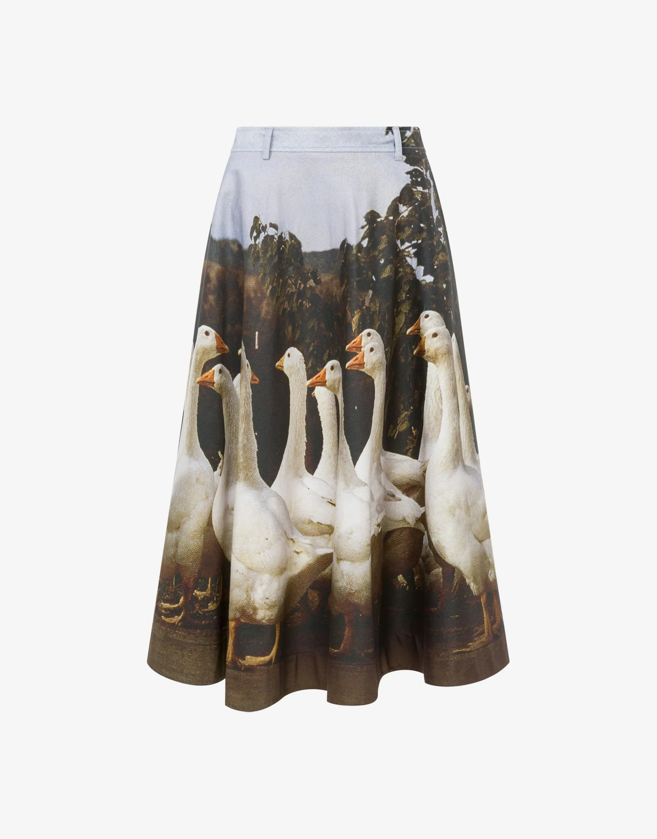 Cotton Gabardine Skirt Goose