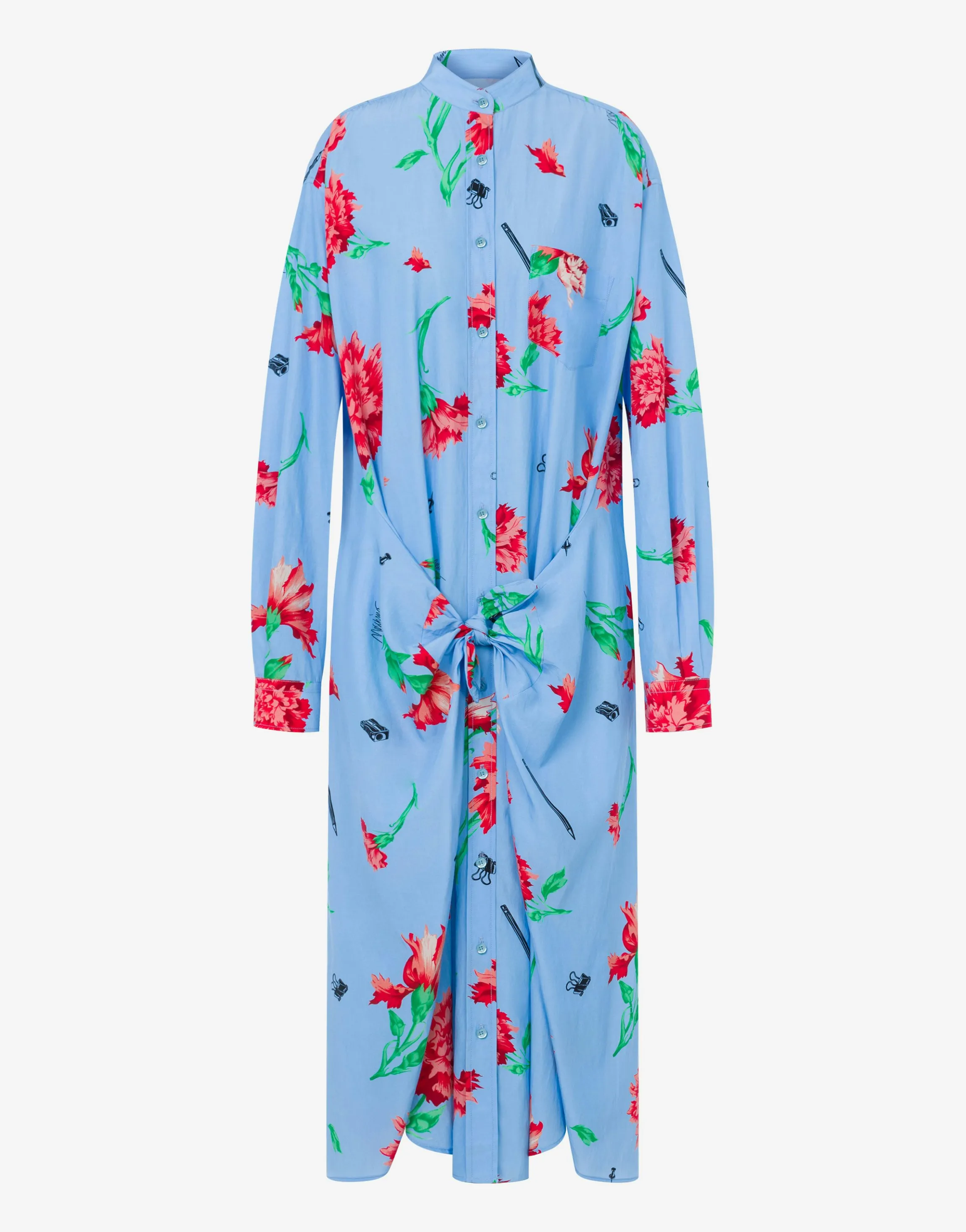 Cupro Canvas Dress Carnation Print