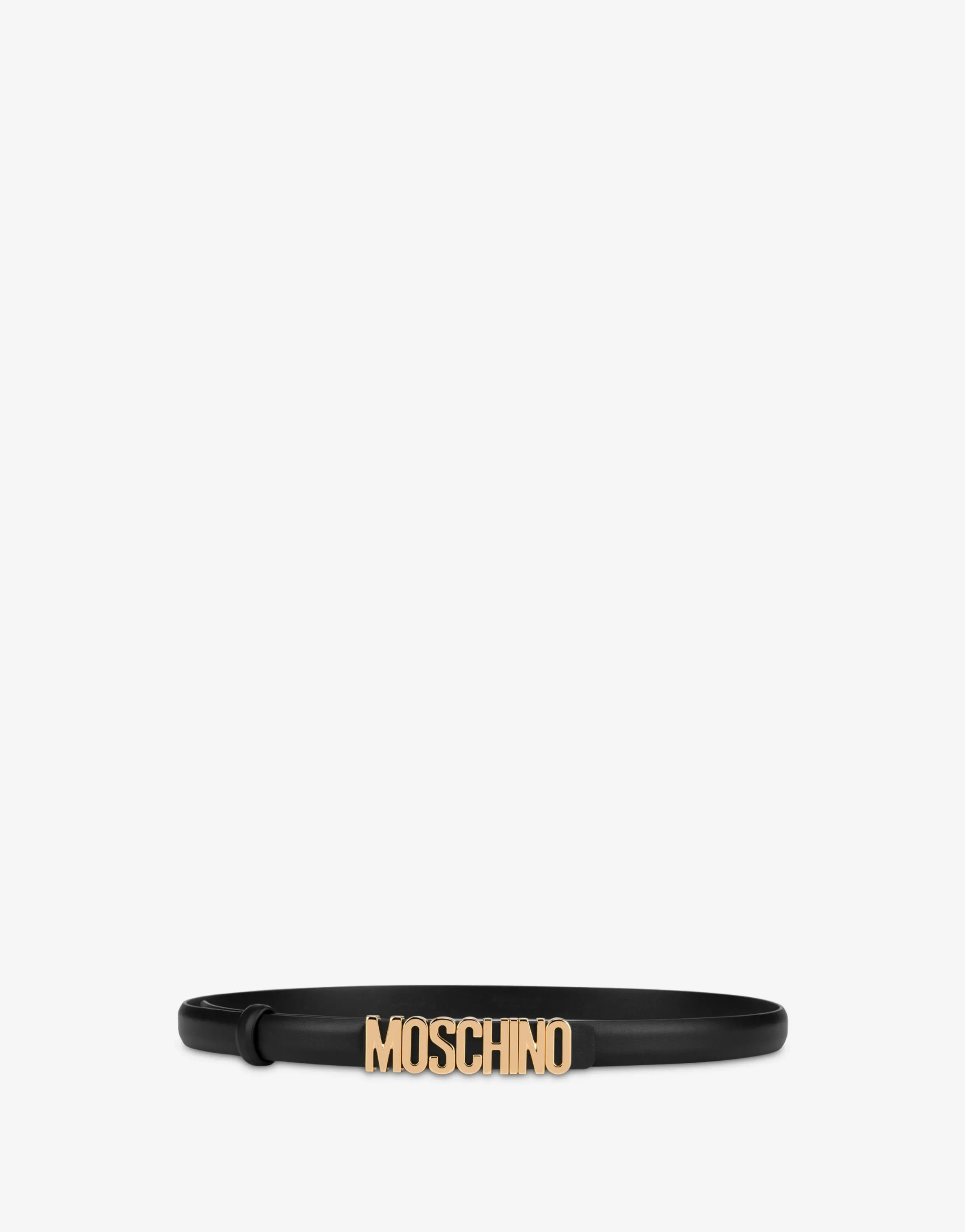 Lettering Logo calfskin belt