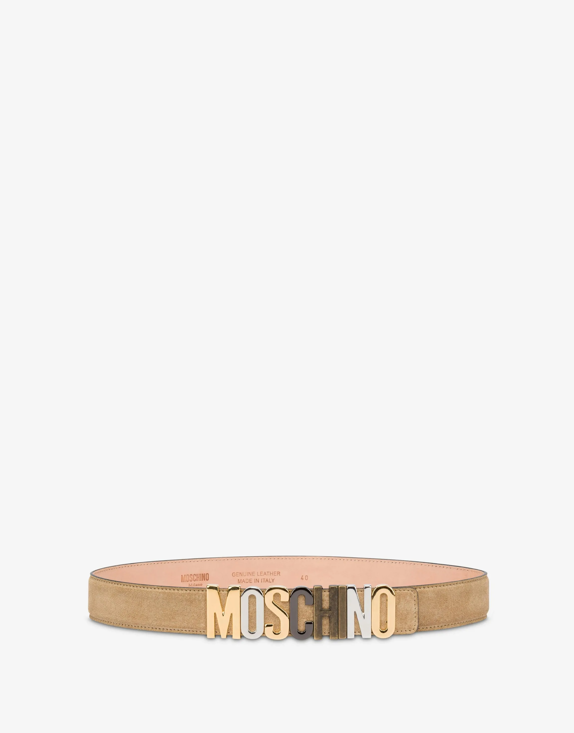 Suede Mixed Lettering Logo Belt