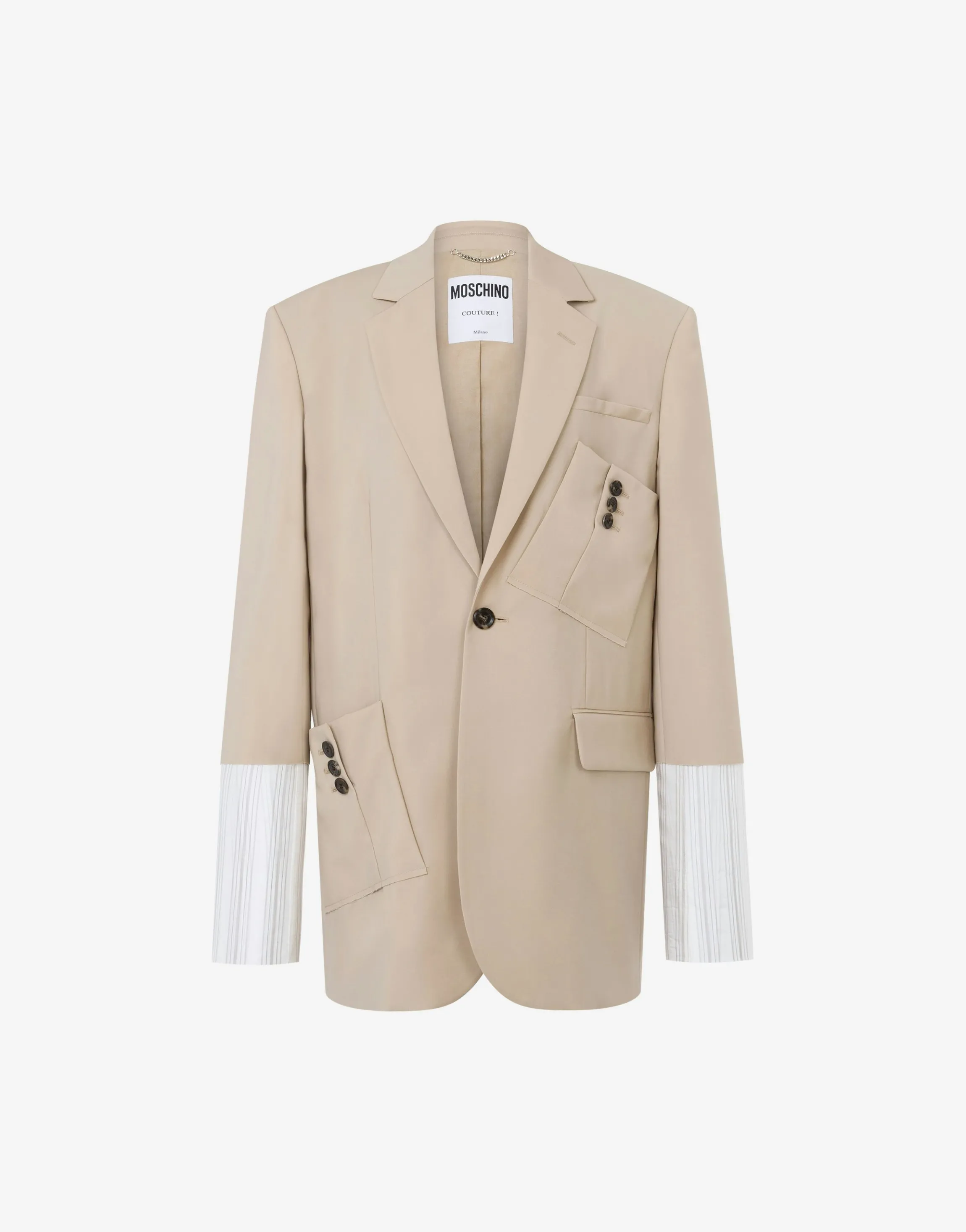 Wool Canvas Jacket with Cuff Details